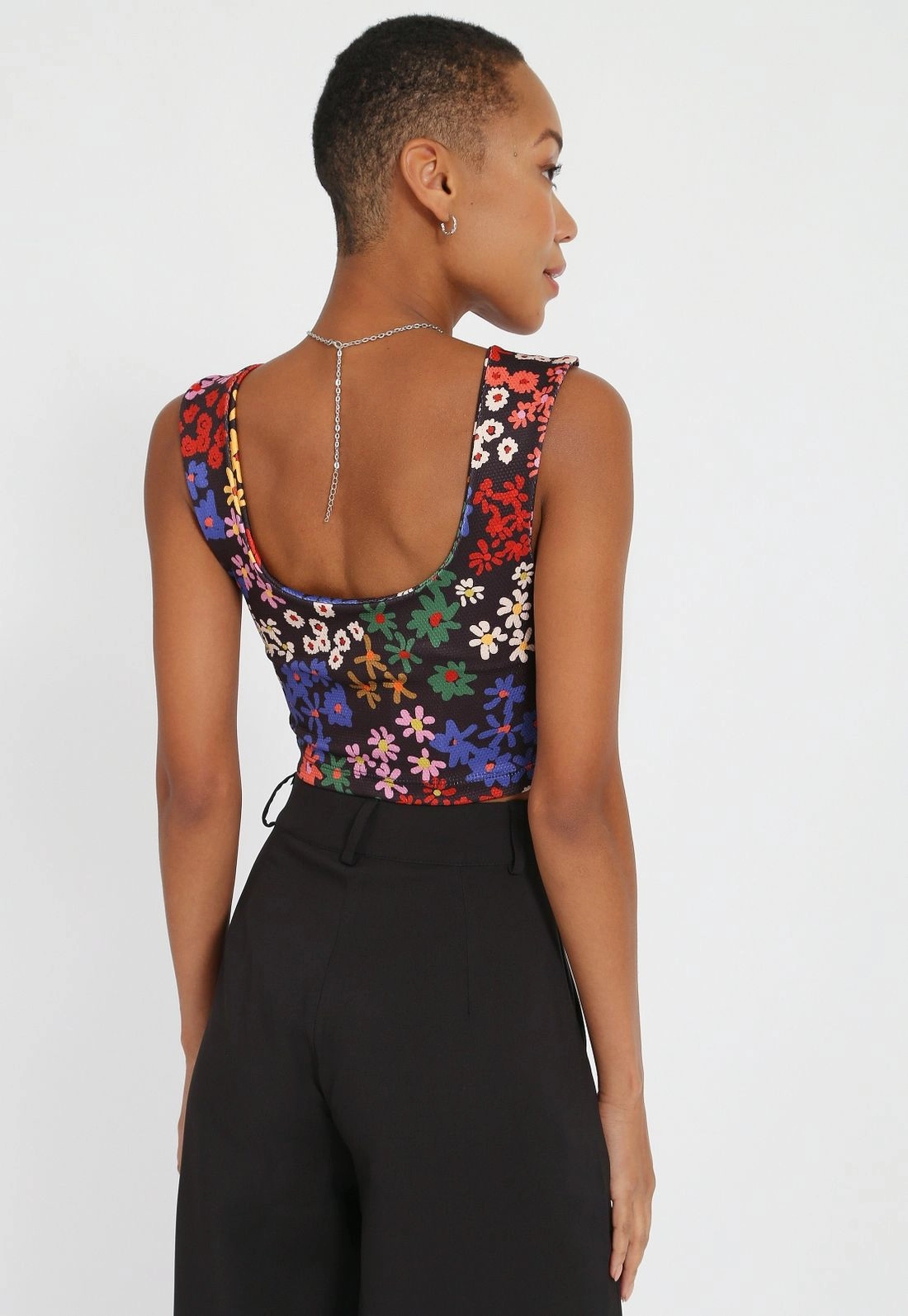 Blusa Cropped Sem Manga Liberty