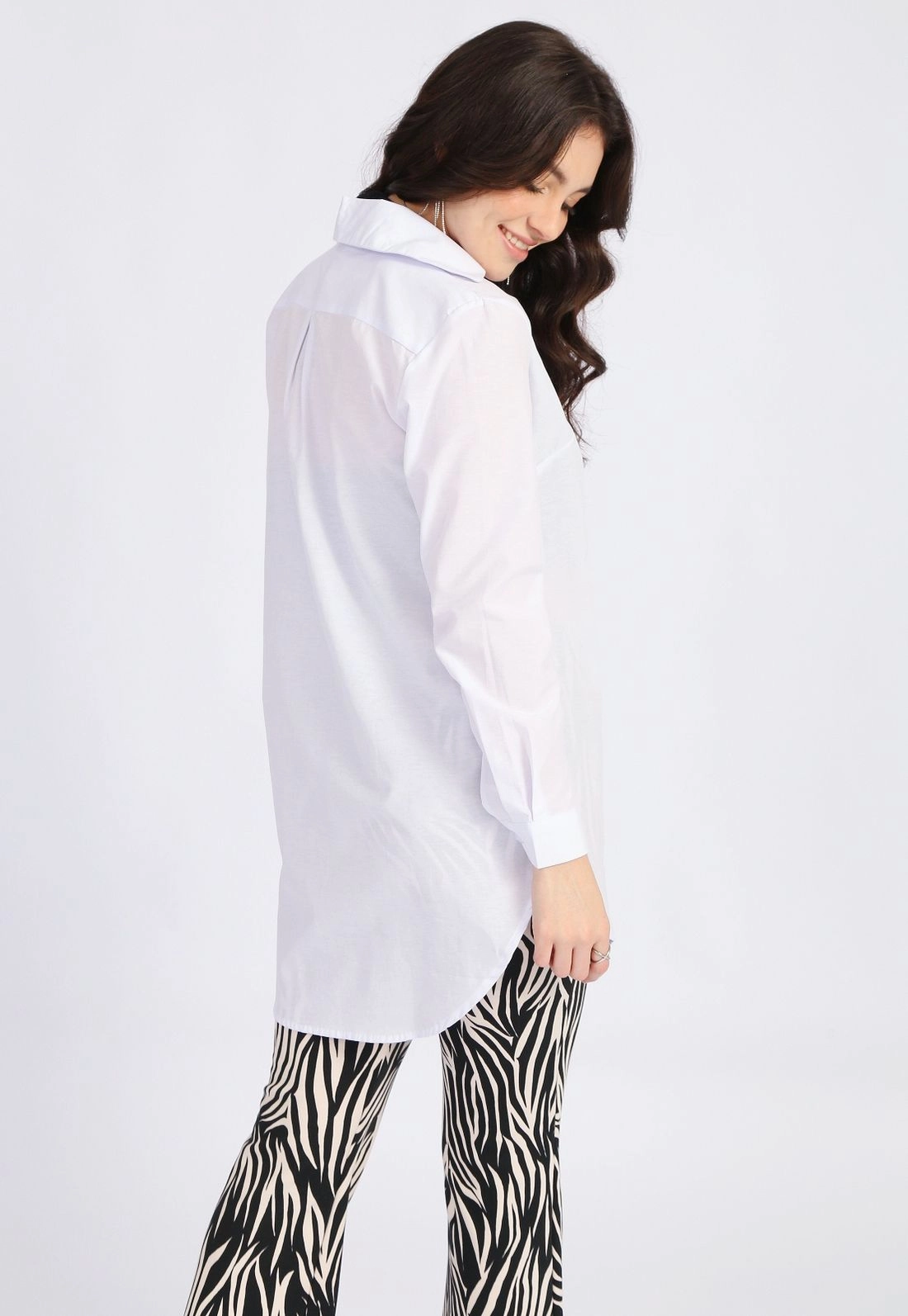 Camisa Tricoline M/L Over Bolso
