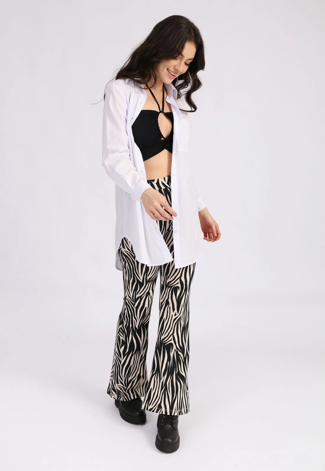 Camisa Tricoline M/L Over Bolso