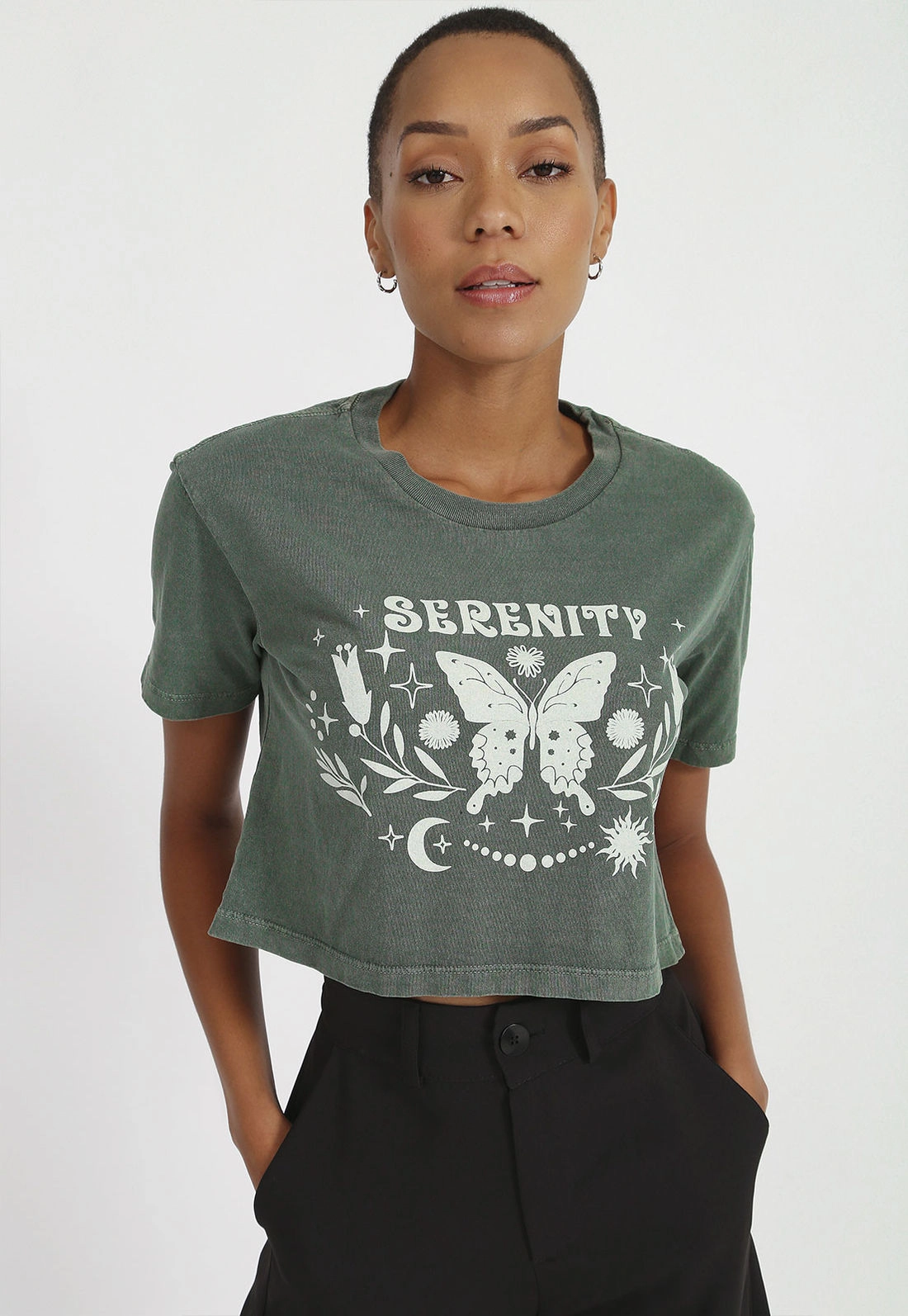 Blusa Cropped Borboleta