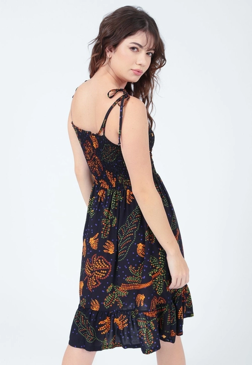 Vestido Viscose Alça Elastex Estampado