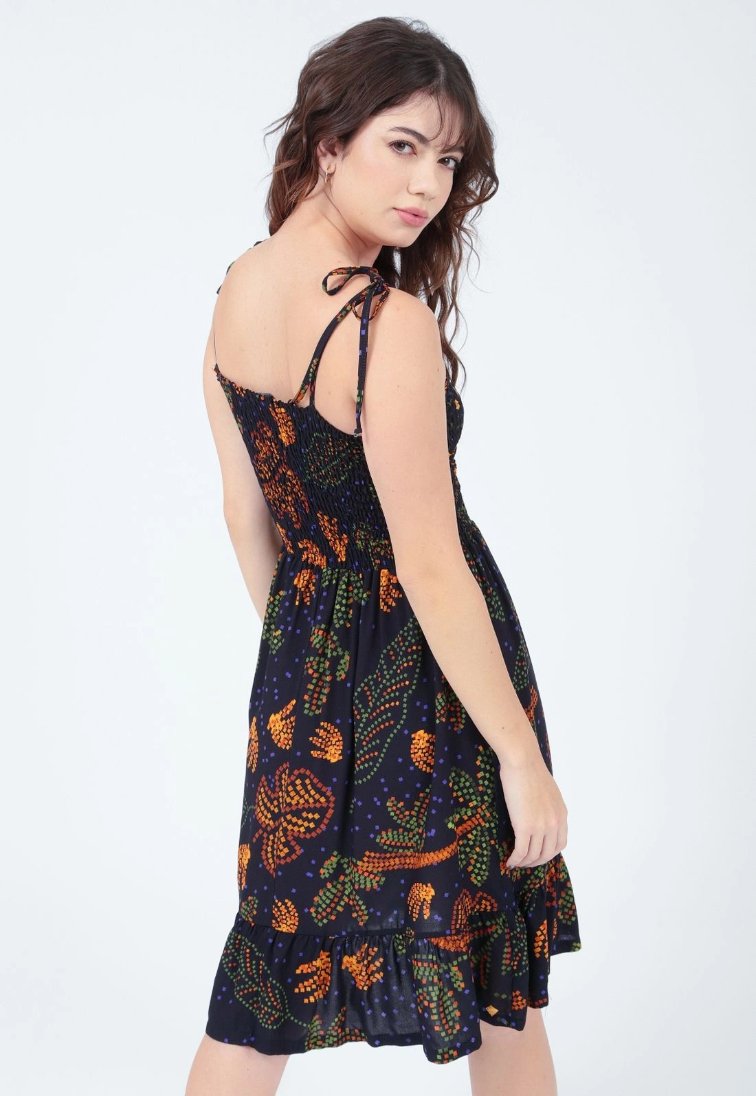 Vestido Viscose Alça Elastex Estampado
