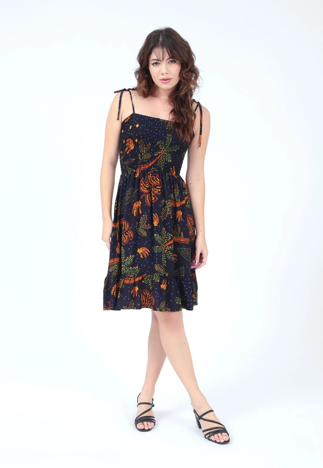 Vestido Viscose Alça Elastex Estampado