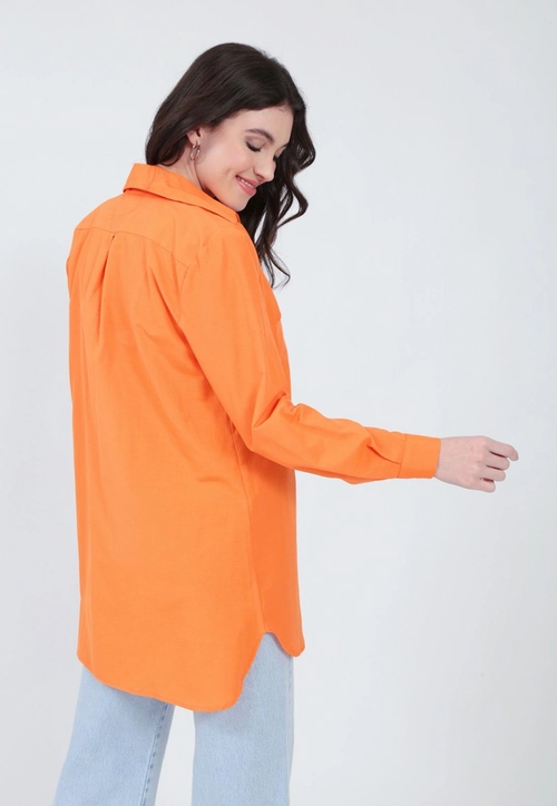 Camisa Tricoline Manga Longa Alongada