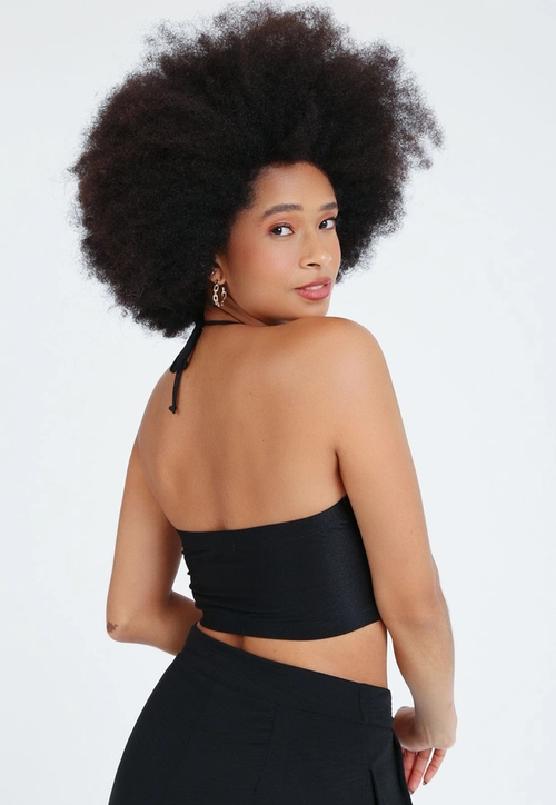 Cropped Malha Jersey Alça Frente Unica