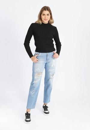 Calça Jeans Desenhos Rasgos