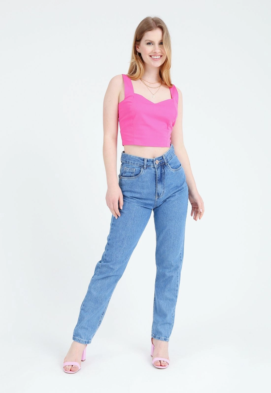 Calça Jeans Mom Azul