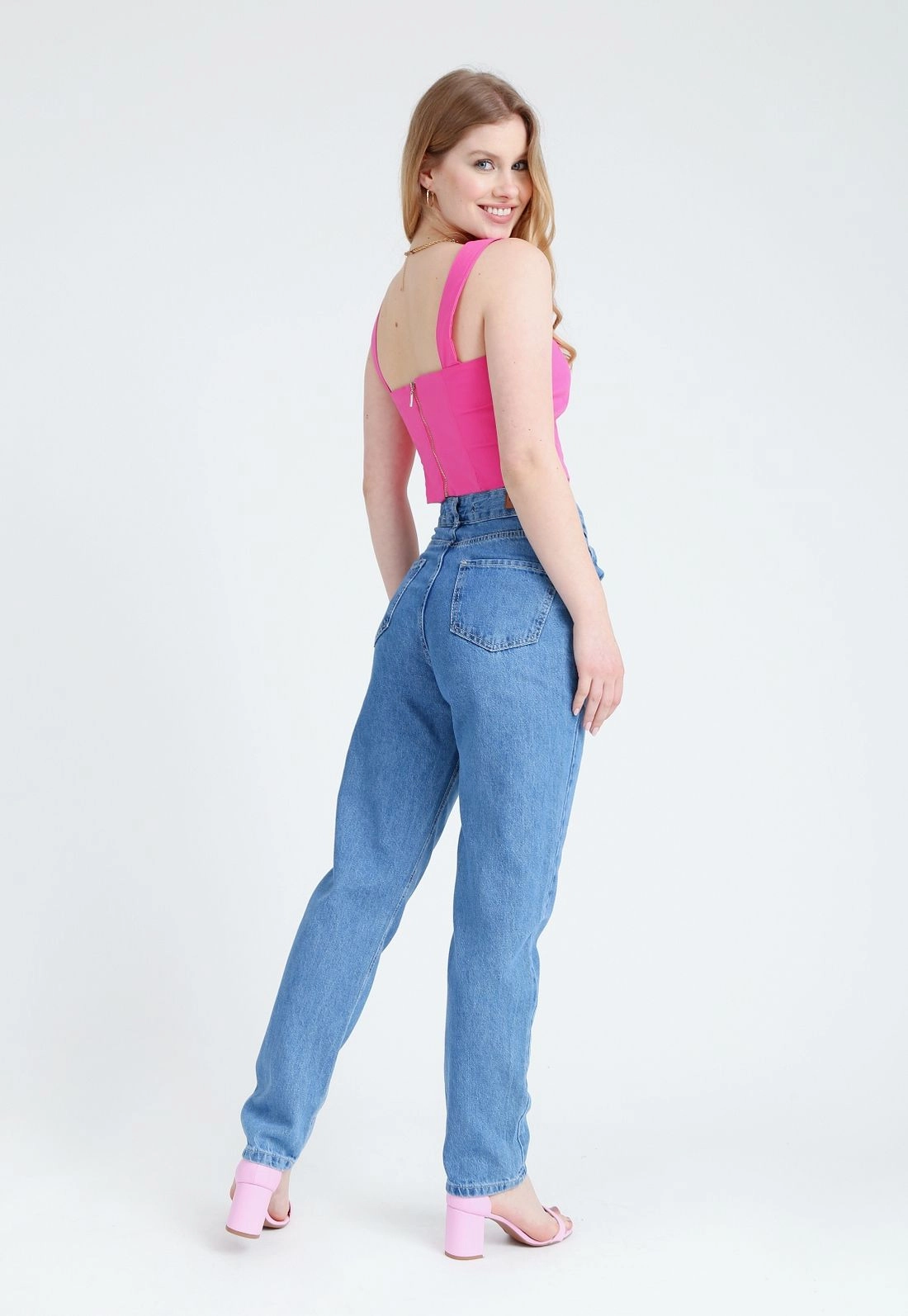 Calça Jeans Mom Azul