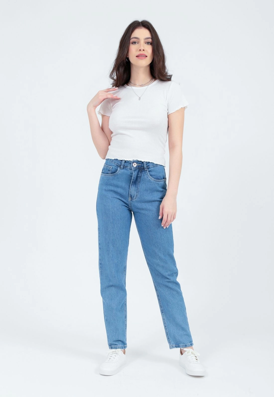 Calça Jeans Mom Azul