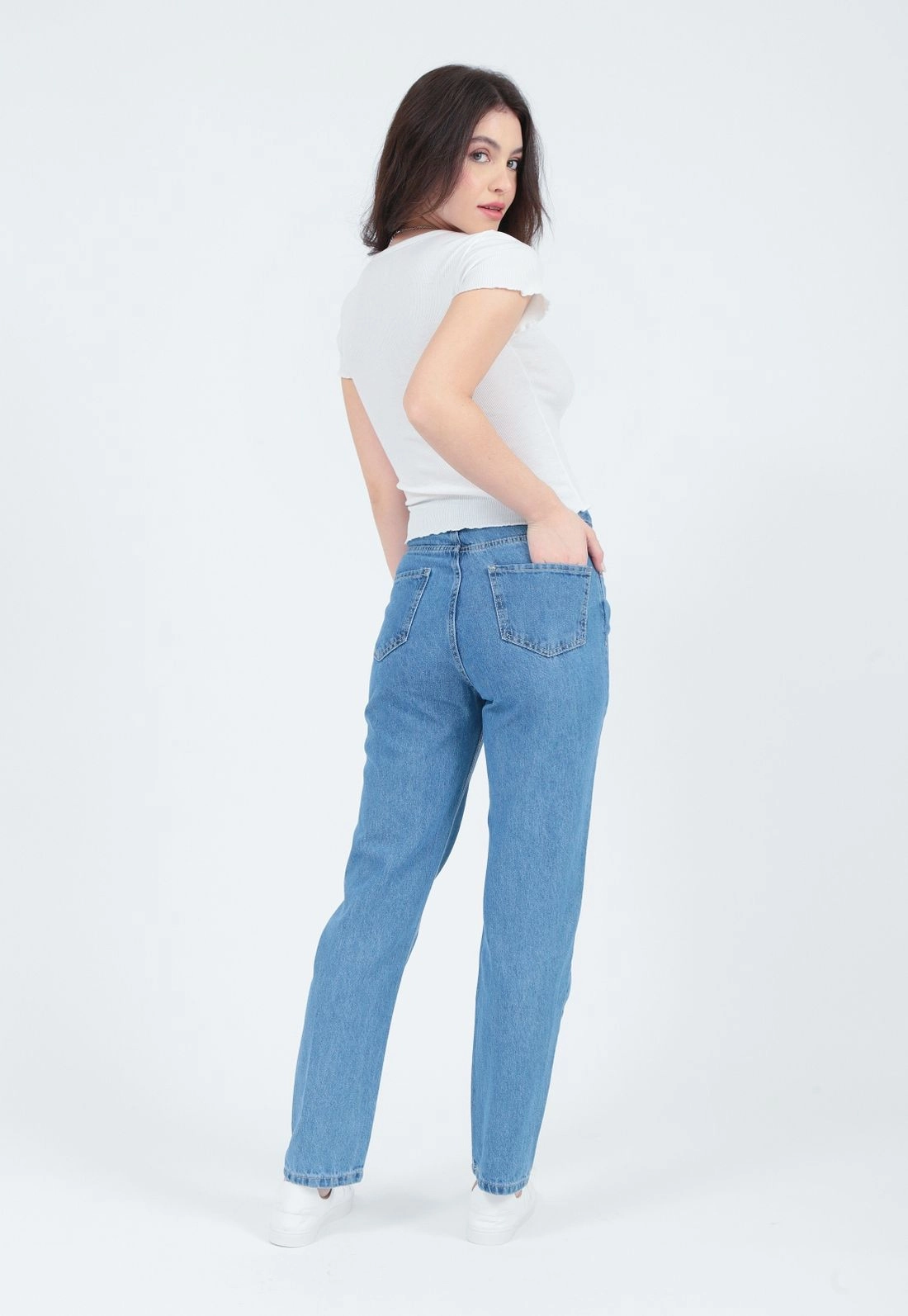 Calça Jeans Mom Azul