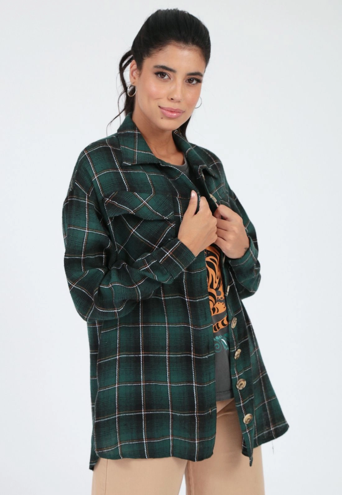 Camisa Alongada Flanela Xadrez P