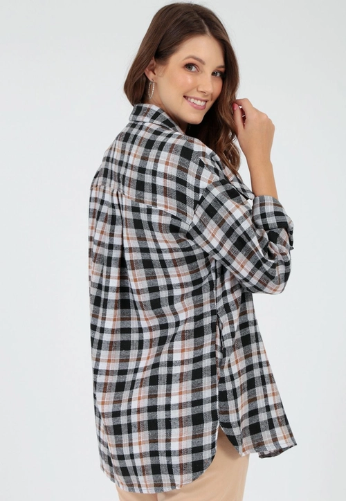 Camisa Alongada Flanela Xadrez P
