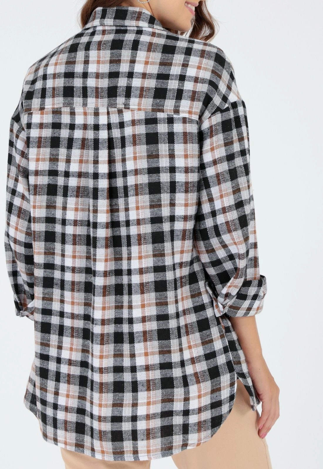 Camisa Alongada Flanela Xadrez P