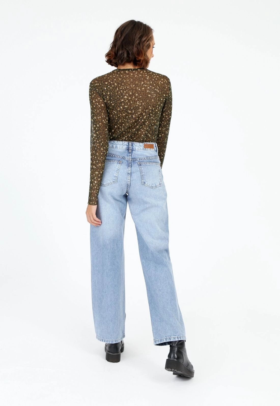 Calça Jeans Wide Leg Cós Deslocado