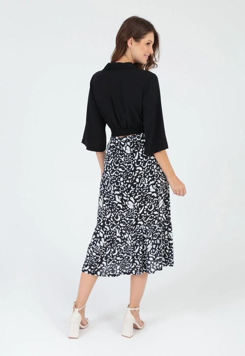 Saia Viscose Midi Estampada
