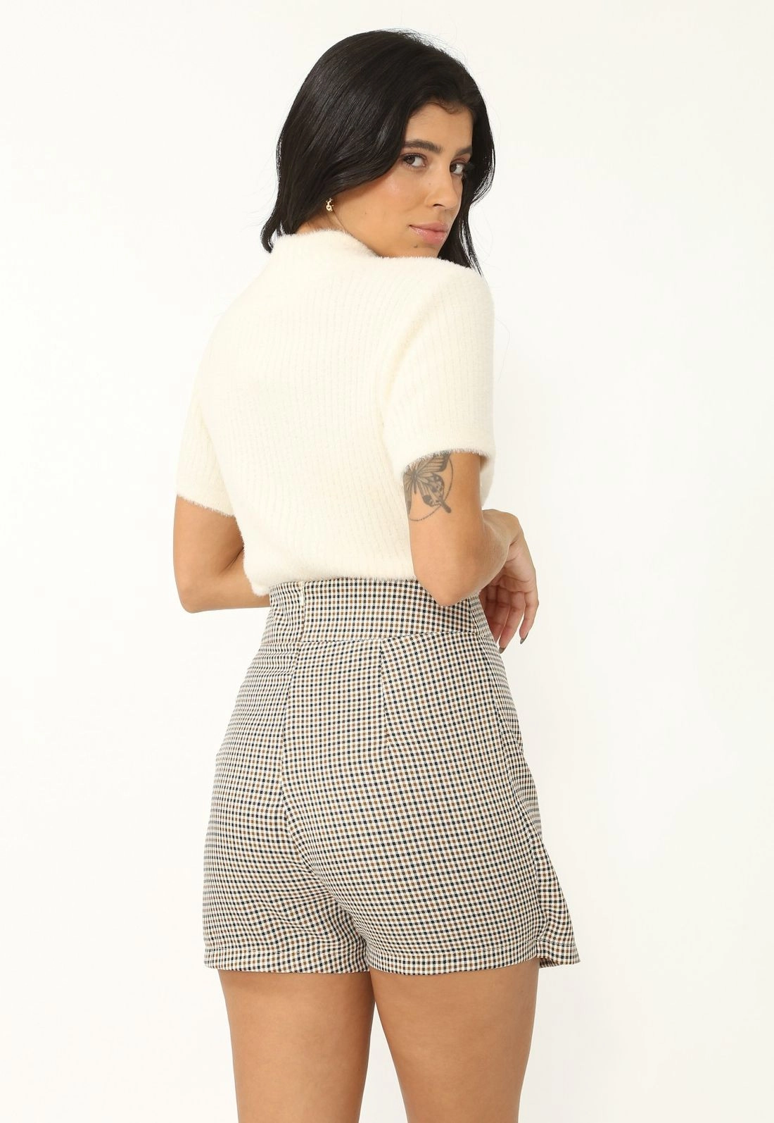 Short Saia Crepe Xadrez