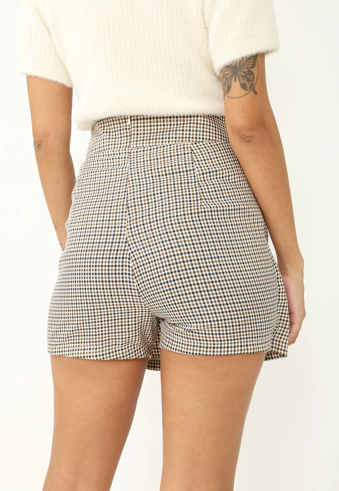 Short Saia Crepe Xadrez