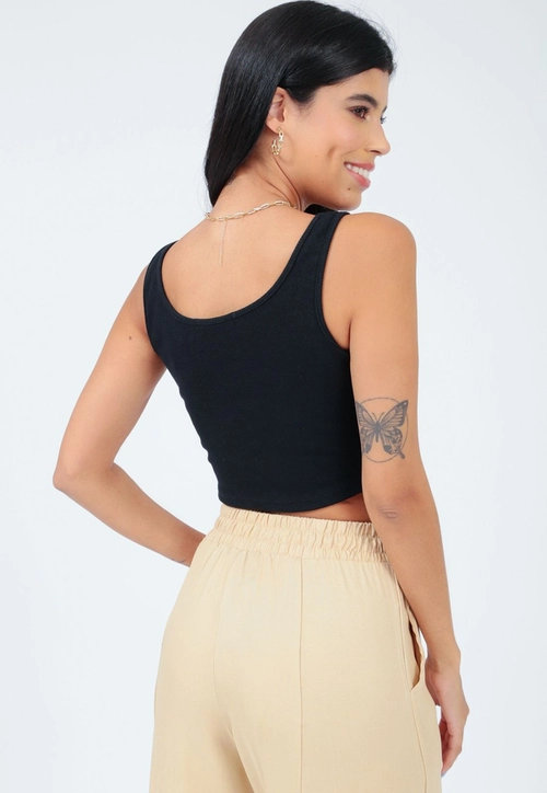 Cropped Ribana Sem Manga Corset