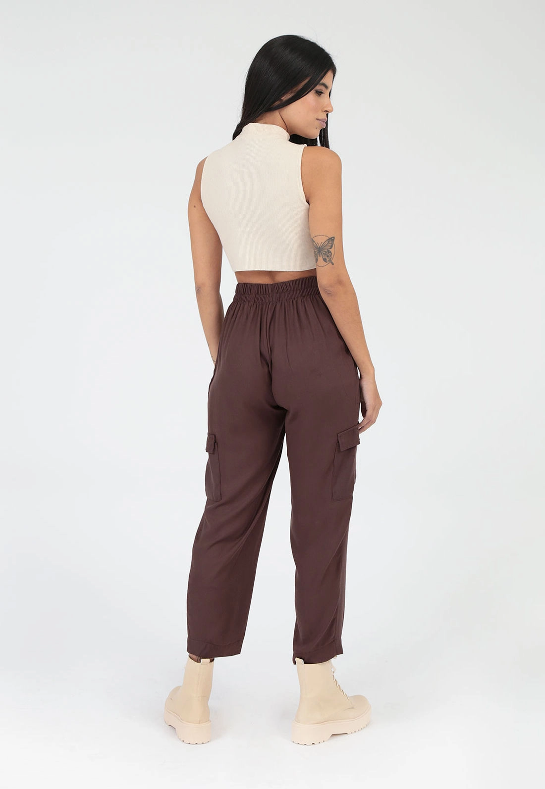 Calça Viscose Bolso Cargo