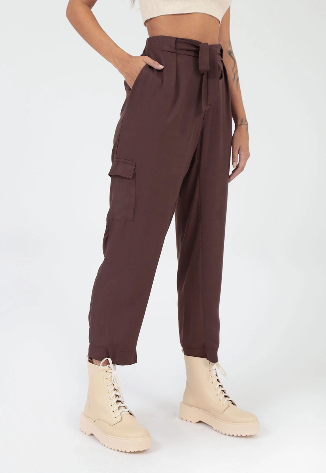 Calça Viscose Bolso Cargo