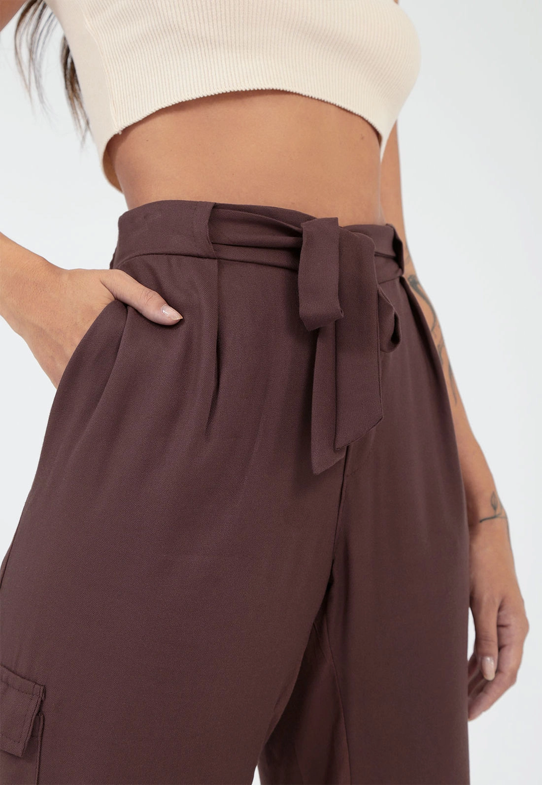 Calça Viscose Bolso Cargo