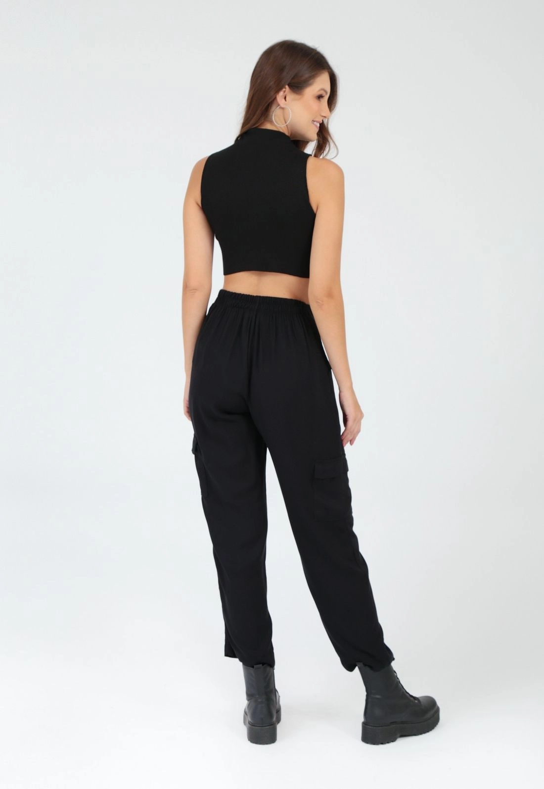 Calça Viscose Bolso Cargo