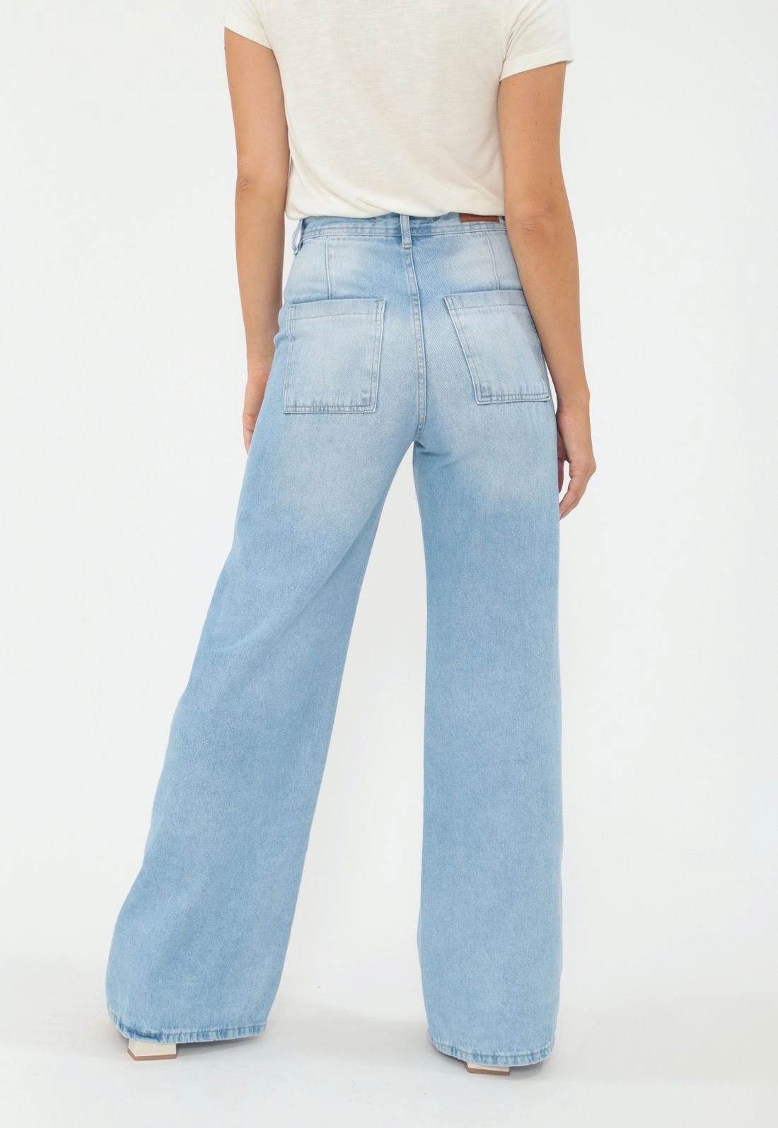 Calça Jeans Wide Leg Azul Claro