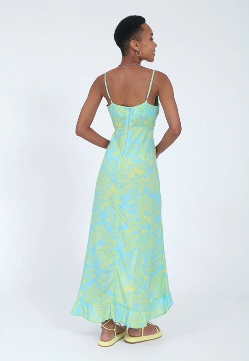 Vestido Viscose Alça Mullet Babado