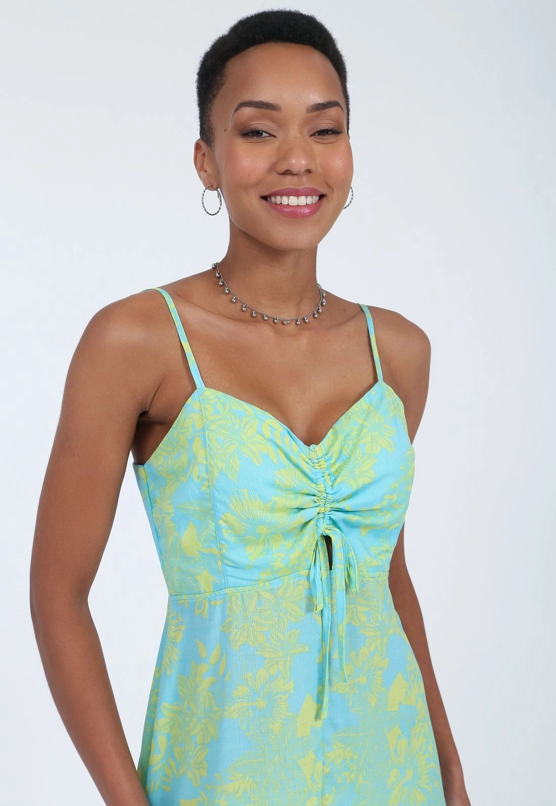Vestido Viscose Alça Mullet Babado