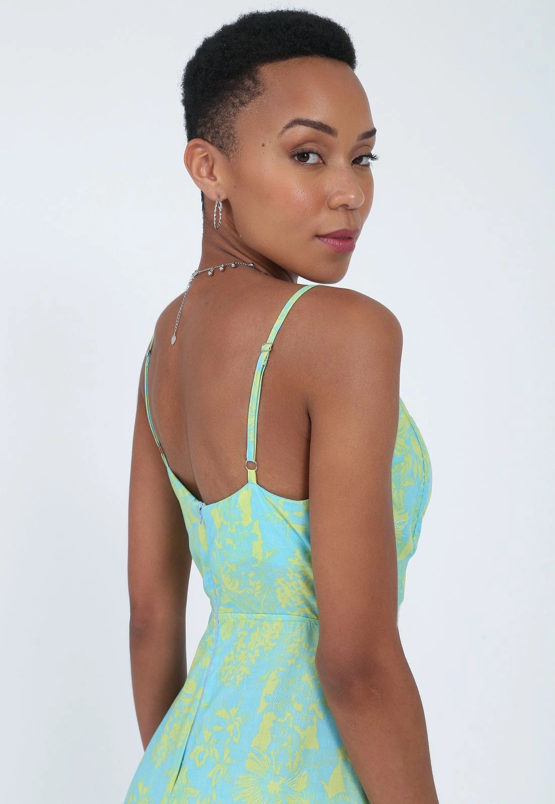 Vestido Viscose Alça Mullet Babado