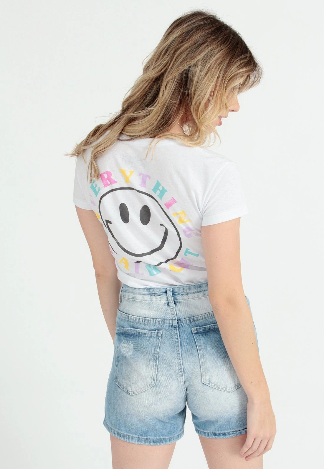 Blusa T-Shirt Manga Curta Smile