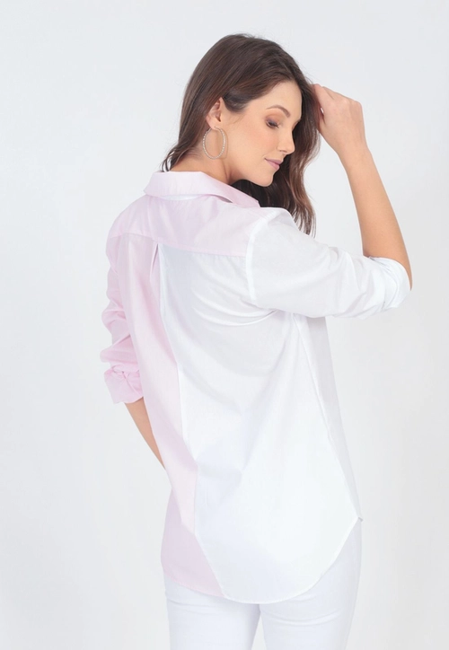 Camisa Tricoline Bicolor