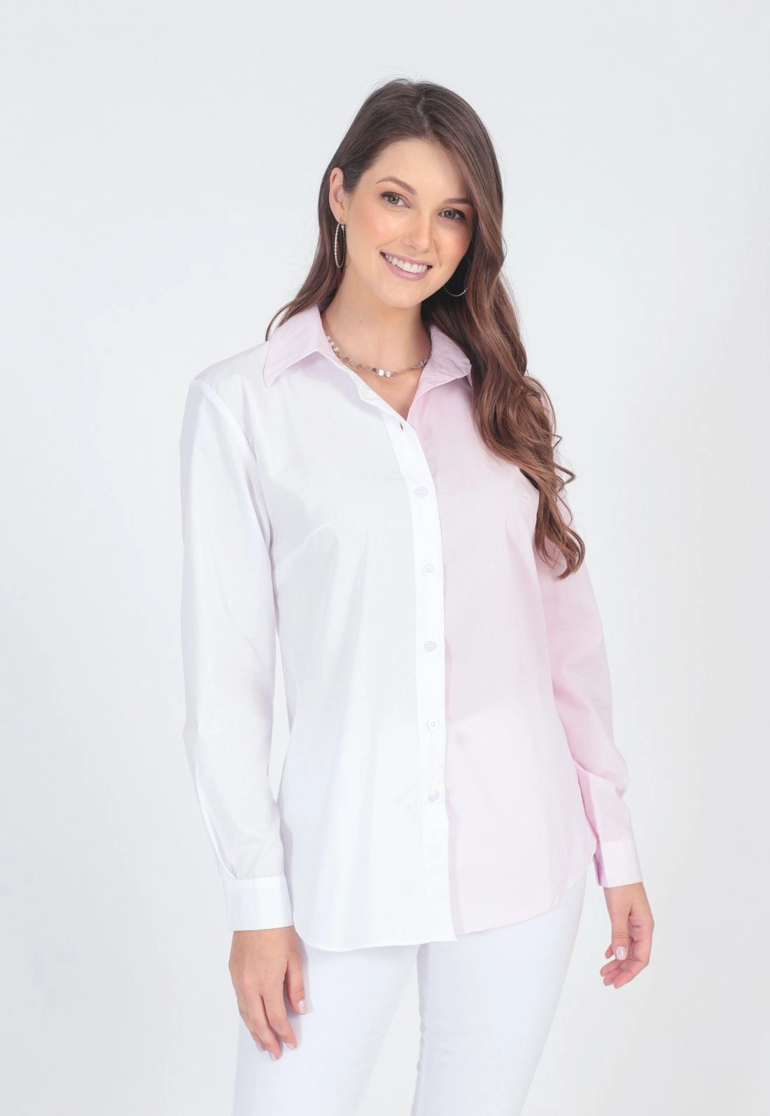 Camisa Tricoline Bicolor