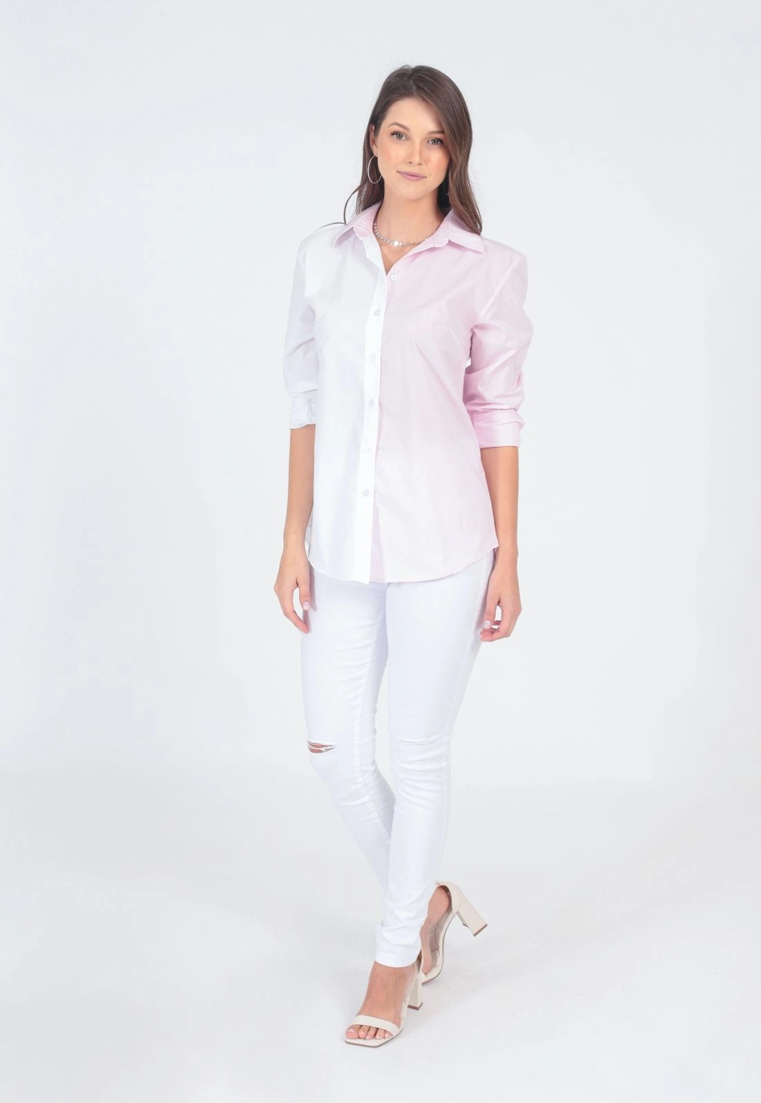Camisa Tricoline Bicolor