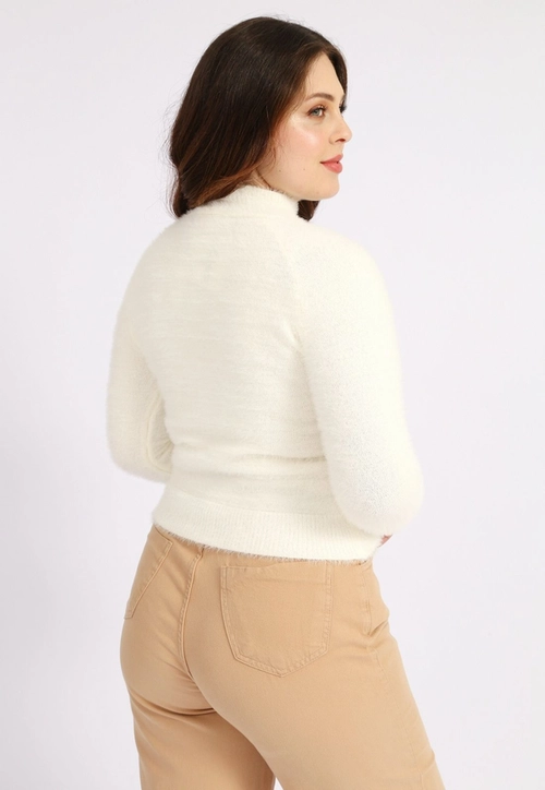 Blusa Pelo Manga Longa Gola Alta