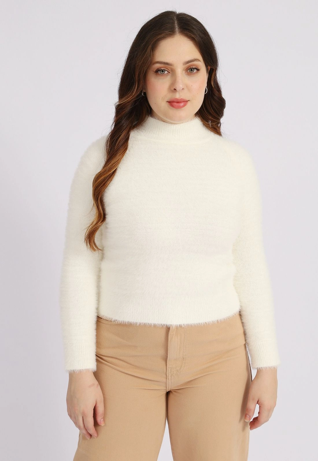 Blusa Pelo Manga Longa Gola Alta