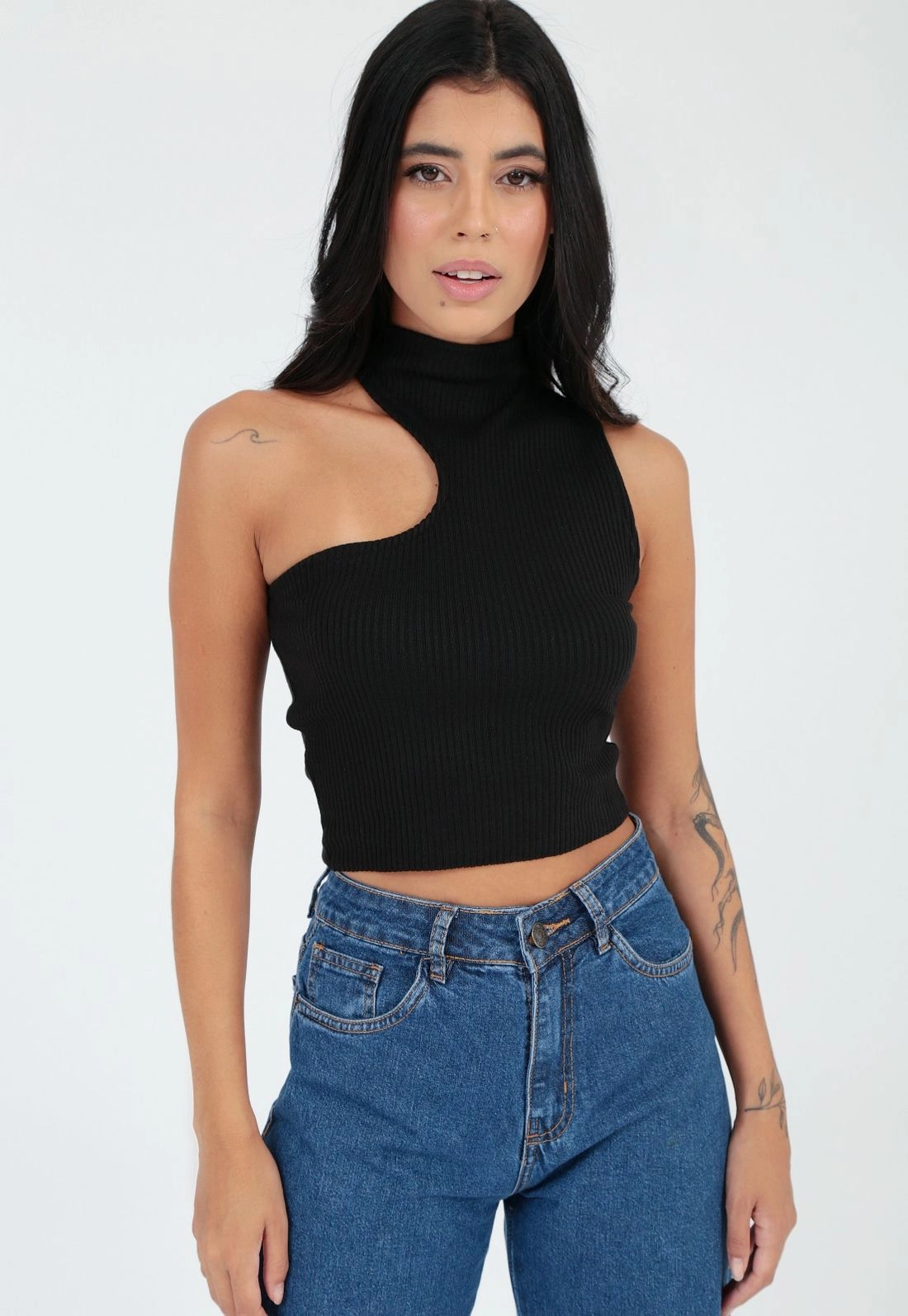 Blusa Tricô Um Ombro Só Assimétrico
