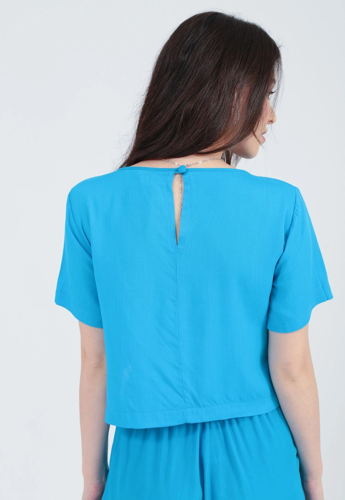 Blusa Manga Curta Decote Redondo