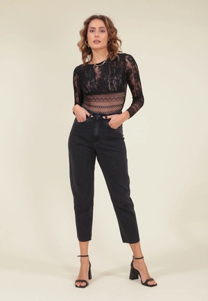 Calça Jeans Mom Black