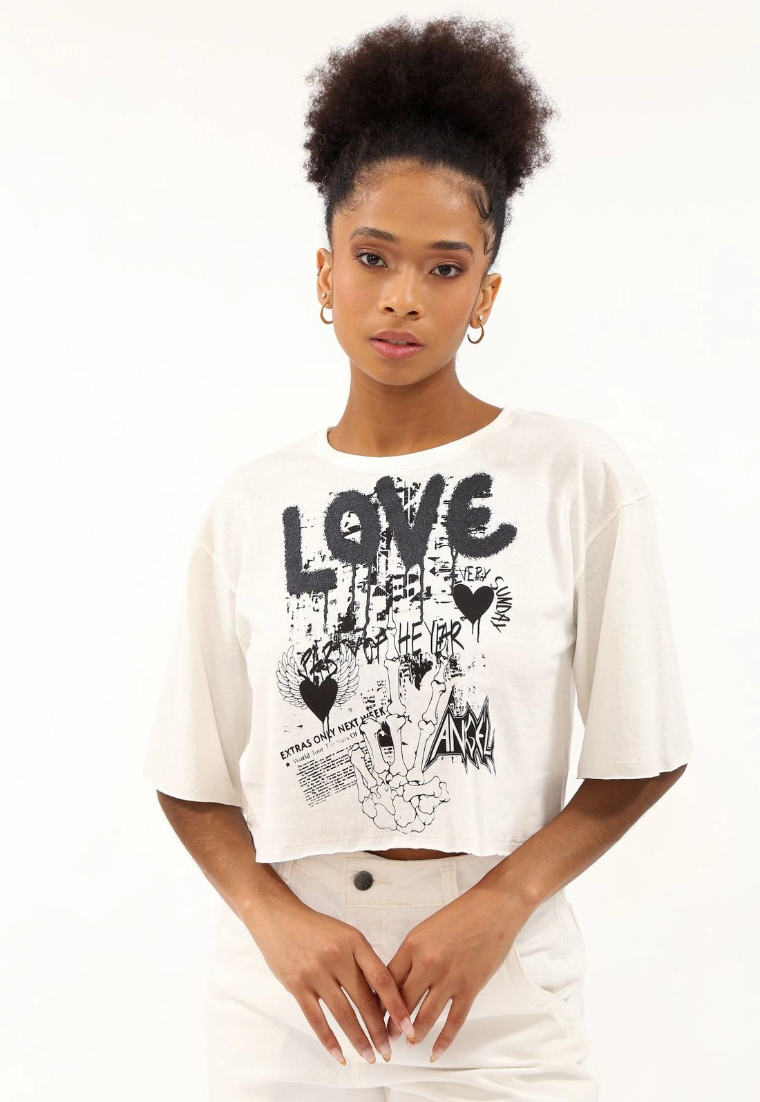 Cropped M/M M/C Silk Love Glitter