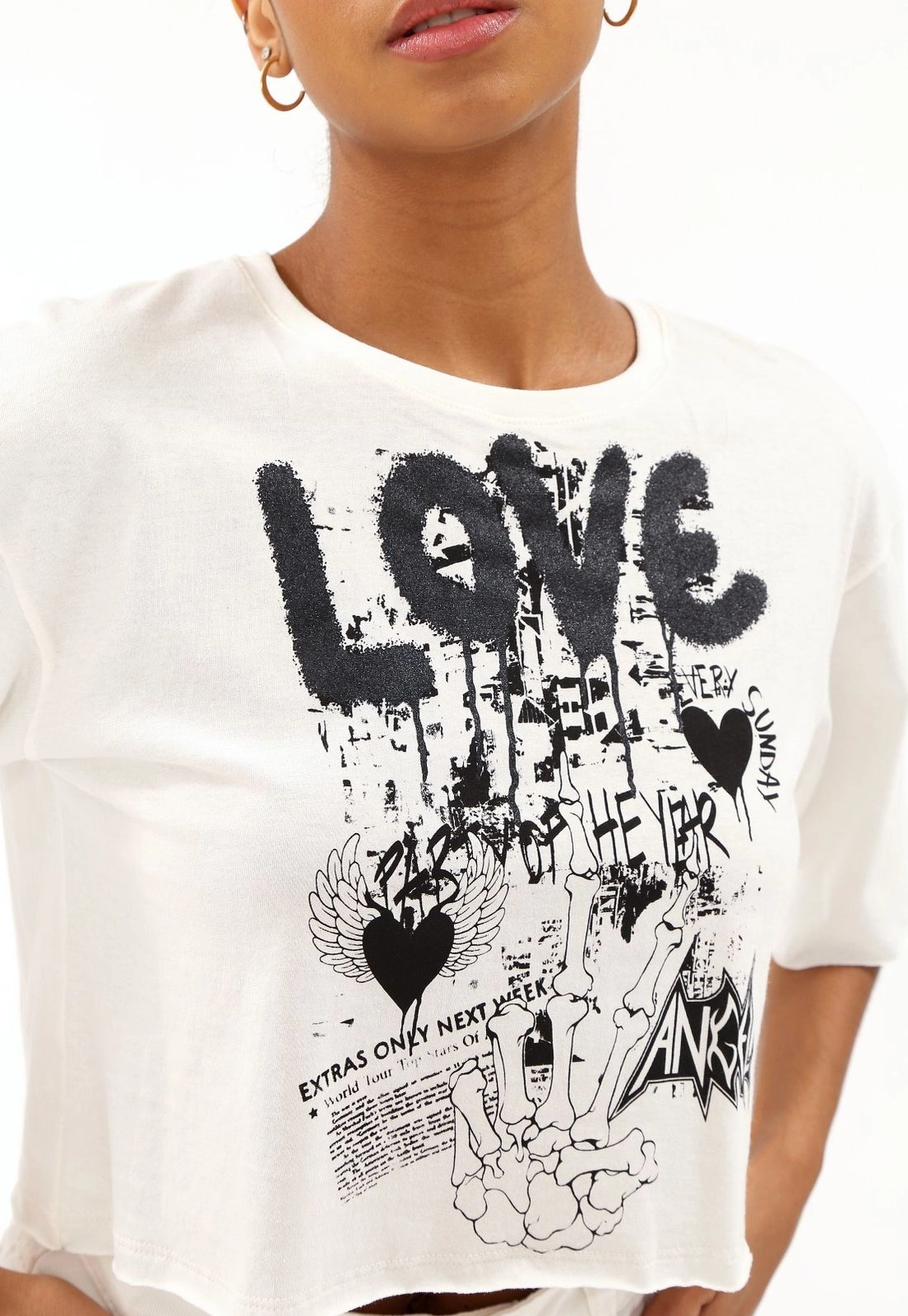 Cropped M/M M/C Silk Love Glitter
