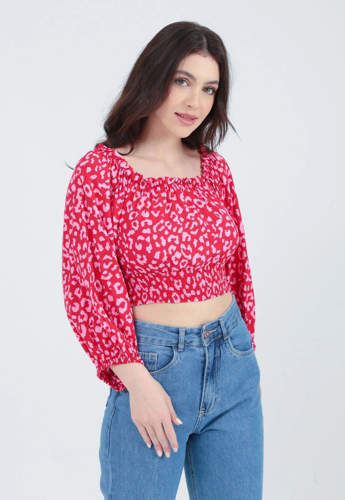 Cropped Viscose 7/8 Animal Print