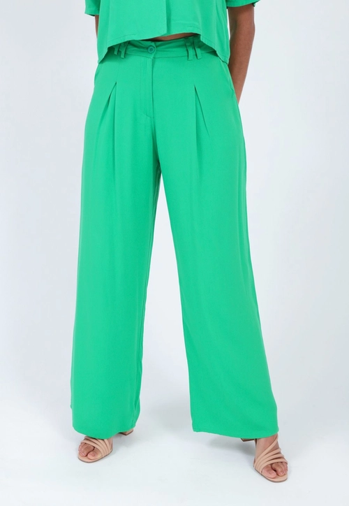 Calça Viscose Wide Leg Prega