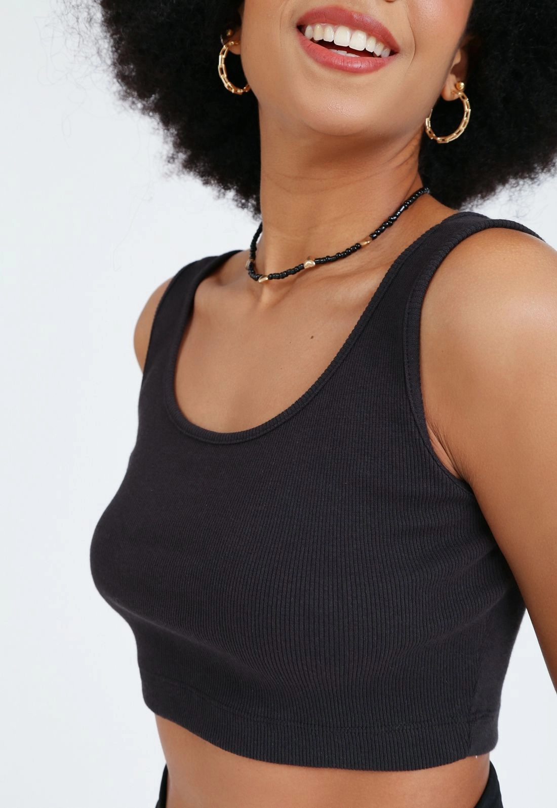 Cropped Ribana Sem Manga Alça Larga