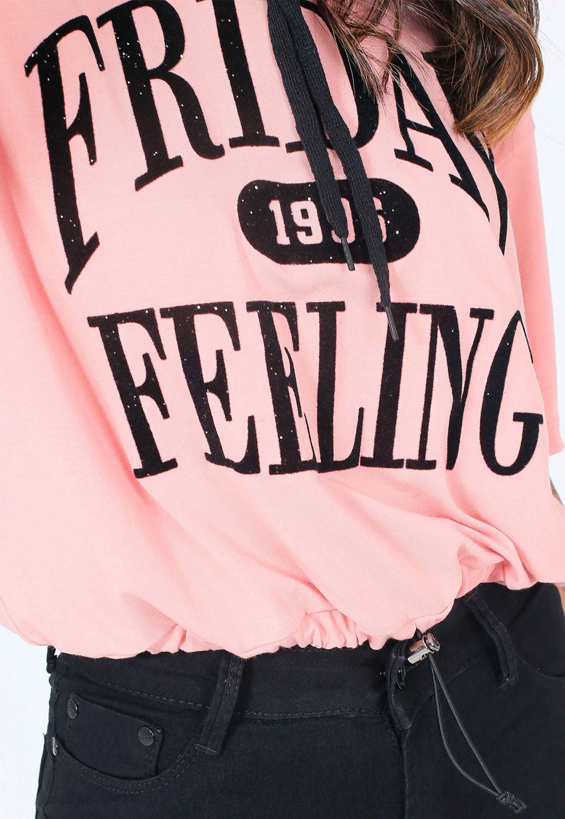 Blusa Manga Curta Capuz Friday