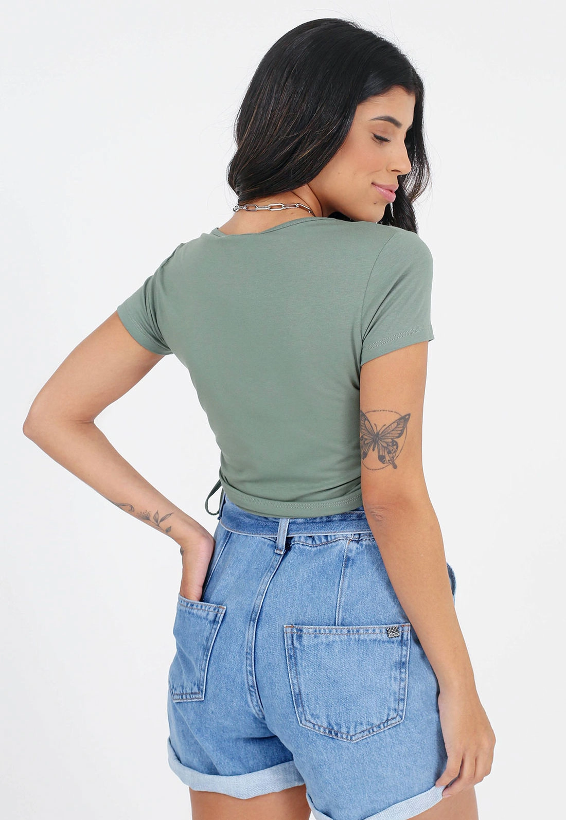 Blusa Manga Curta Cordão