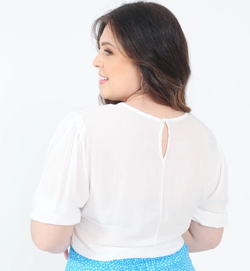 Blusa Manga Curta Detalhe Elástico