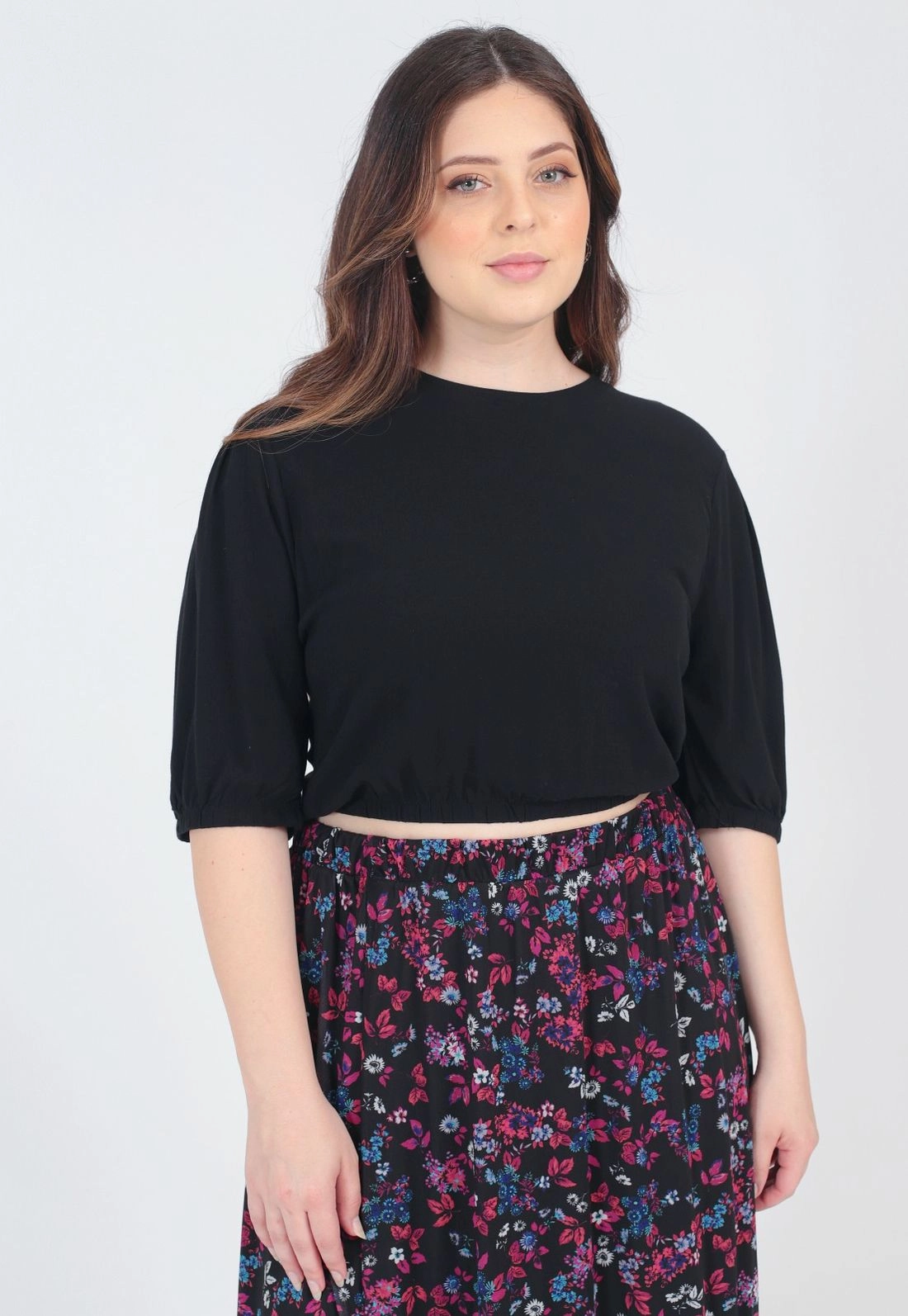 Blusa Manga Curta Detalhe Elástico