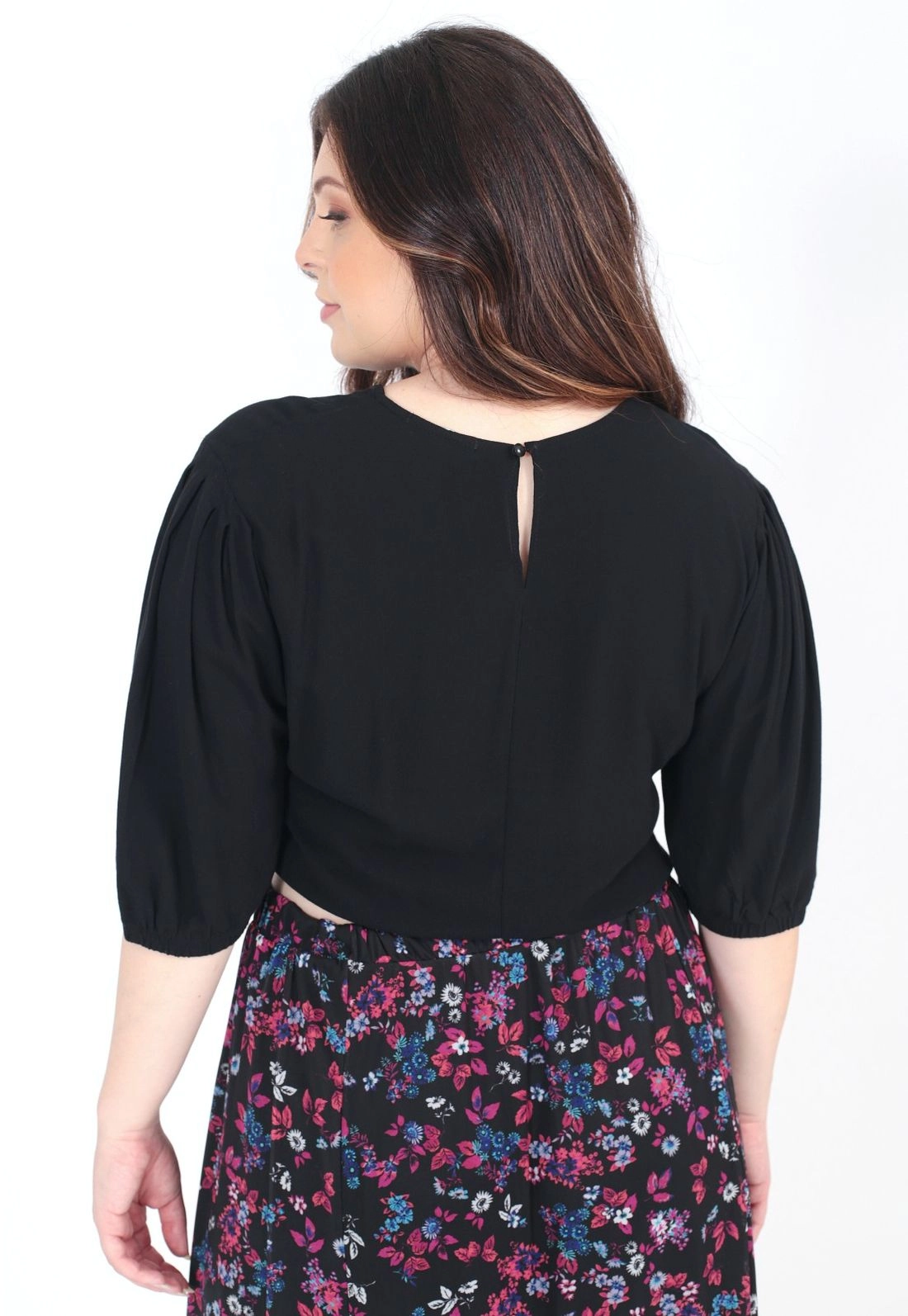 Blusa Manga Curta Detalhe Elástico
