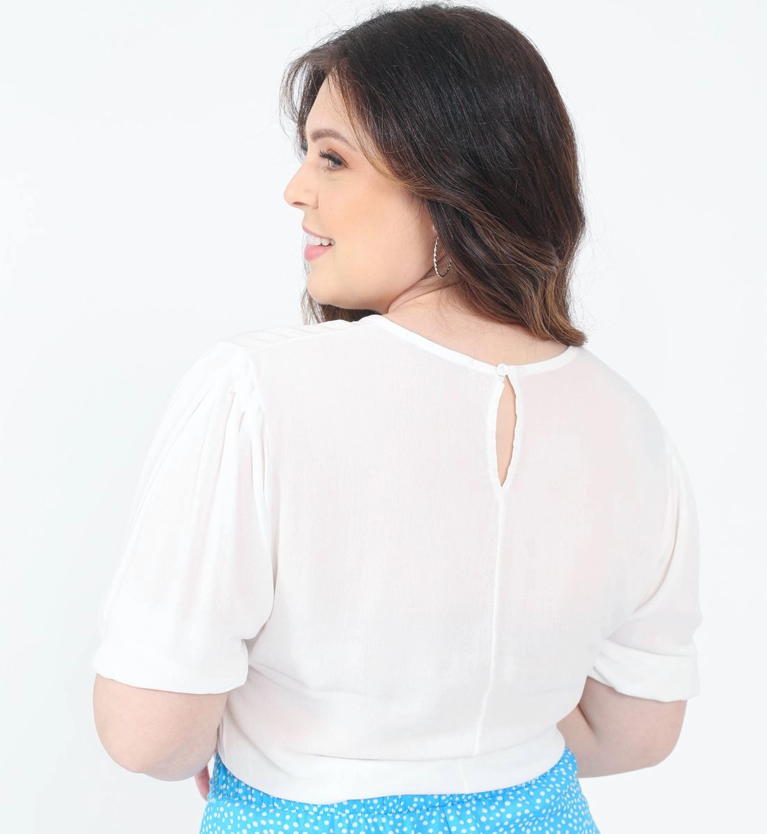 Blusa Manga Curta Detalhe Elástico